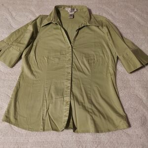 Geoffrey Beene Sage Green Stretch Shirt